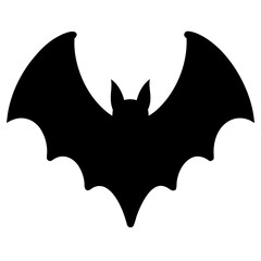 bat black silhouette icon - perfect for designs about jungle animals bat nature, wildlife, rainforest, vector art
