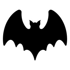 bat black silhouette icon - perfect for designs about jungle animals bat nature, wildlife, rainforest, vector art