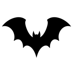 bat black silhouette icon - perfect for designs about jungle animals bat nature, wildlife, rainforest, vector art