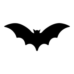 bat black silhouette icon - perfect for designs about jungle animals bat nature, wildlife, rainforest, vector art