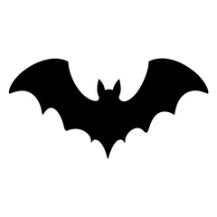 bat black silhouette icon - perfect for designs about jungle animals bat nature, wildlife, rainforest, vector art
