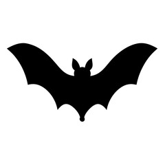 bat black silhouette icon - perfect for designs about jungle animals bat nature, wildlife, rainforest, vector art