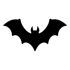 bat black silhouette icon - perfect for designs about jungle animals bat nature, wildlife, rainforest, vector art