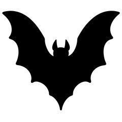 bat black silhouette icon - perfect for designs about jungle animals bat nature, wildlife, rainforest, vector art