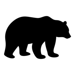 bear black silhouette icon - perfect for designs about jungle animals bear, nature, wildlife, rainforest, vector art