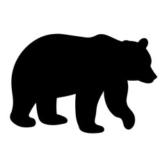 bear black silhouette icon - perfect for designs about jungle animals bear nature, wildlife, rainforest, vector art