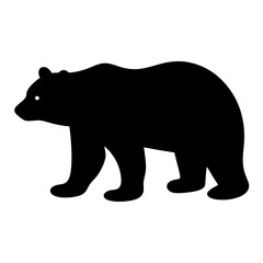 Obraz premium bear black silhouette icon - perfect for designs about jungle animals bear nature, wildlife, rainforest, vector art
