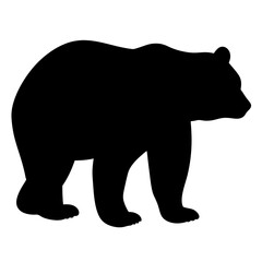 bear black silhouette icon - perfect for designs about jungle animals bear nature, wildlife, rainforest, vector art