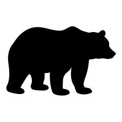 bear black silhouette icon - perfect for designs about jungle animals bear nature, wildlife, rainforest, vector art