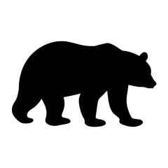 bear black silhouette icon - perfect for designs about jungle animals bear nature, wildlife, rainforest, vector art