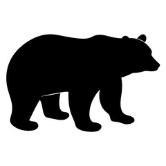 bear black silhouette icon - perfect for designs about jungle animals bear nature, wildlife, rainforest, vector art