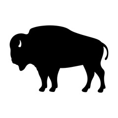 buffalo black silhouette icon - perfect for designs about jungle animals buffalo, nature, wildlife, rainforest, vector art