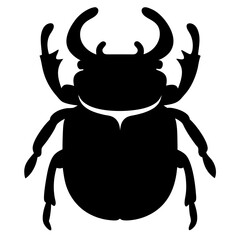 beetle black silhouette icon - perfect for designs about jungle animals beetle nature, wildlife, rainforest, vector art