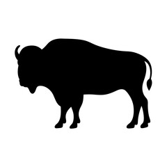 buffalo black silhouette icon - perfect for designs about jungle animals buffalo nature, wildlife, rainforest, vector art