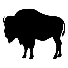 buffalo black silhouette icon - perfect for designs about jungle animals buffalo nature, wildlife, rainforest, vector art