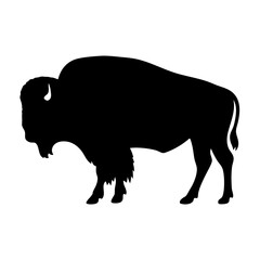 buffalo black silhouette icon - perfect for designs about jungle animals buffalo nature, wildlife, rainforest, vector art