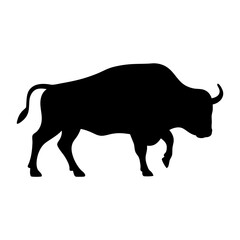 buffalo black silhouette icon - perfect for designs about jungle animals buffalo nature, wildlife, rainforest, vector art