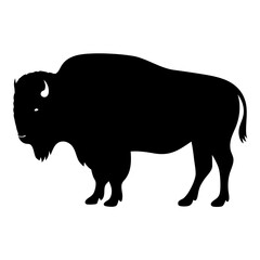 buffalo black silhouette icon - perfect for designs about jungle animals buffalo nature, wildlife, rainforest, vector art