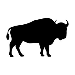 buffalo black silhouette icon - perfect for designs about jungle animals buffalo nature, wildlife, rainforest, vector art