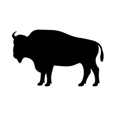 buffalo black silhouette icon - perfect for designs about jungle animals buffalo nature, wildlife, rainforest, vector art