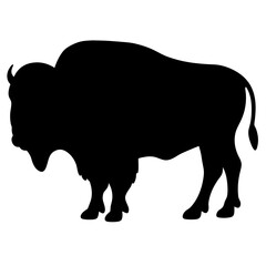 buffalo black silhouette icon - perfect for designs about jungle animals buffalo nature, wildlife, rainforest, vector art