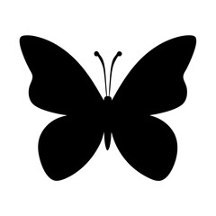 butterfly black silhouette icon - perfect for designs about jungle animals butterfly nature, wildlife, rainforest, vector art