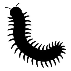 centipede black silhouette icon - perfect for designs about jungle animals centipede nature, wildlife, rainforest, vector art