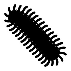 centipede black silhouette icon - perfect for designs about jungle animals centipede nature, wildlife, rainforest, vector art