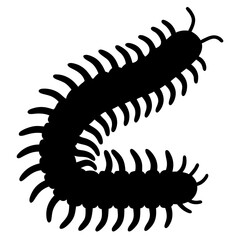 centipede black silhouette icon - perfect for designs about jungle animals centipede nature, wildlife, rainforest, vector art