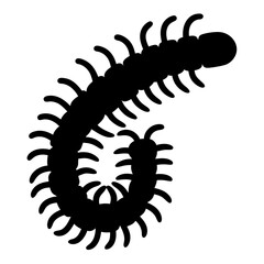 centipede black silhouette icon - perfect for designs about jungle animals centipede nature, wildlife, rainforest, vector art