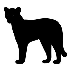 cheetah black silhouette icon - perfect for designs about jungle animals cheetah nature, wildlife, rainforest, vector art