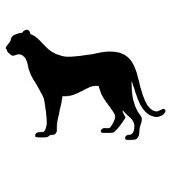 cheetah black silhouette icon - perfect for designs about jungle animals cheetah nature, wildlife, rainforest, vector art