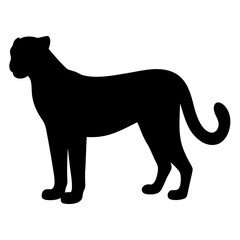Obraz premium cheetah black silhouette icon - perfect for designs about jungle animals cheetah nature, wildlife, rainforest, vector art