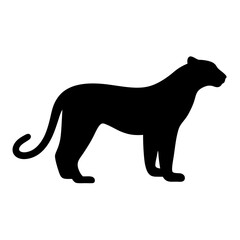 cheetah black silhouette icon - perfect for designs about jungle animals cheetah nature, wildlife, rainforest, vector art