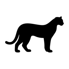 cheetah black silhouette icon - perfect for designs about jungle animals cheetah nature, wildlife, rainforest, vector art