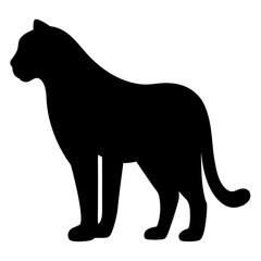 cheetah black silhouette icon - perfect for designs about jungle animals cheetah nature, wildlife, rainforest, vector art