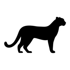 cheetah black silhouette icon - perfect for designs about jungle animals cheetah nature, wildlife, rainforest, vector art