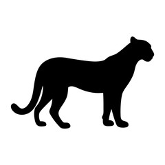 cheetah black silhouette icon - perfect for designs about jungle animals cheetah nature, wildlife, rainforest, vector art