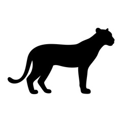 cheetah black silhouette icon - perfect for designs about jungle animals cheetah nature, wildlife, rainforest, vector art
