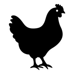 chicken black silhouette icon - perfect for designs about jungle animals chicken nature, wildlife, rainforest, vector art