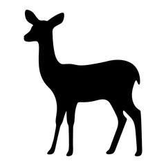 deer black silhouette icon - perfect for designs about jungle animals deer nature, wildlife, rainforest, vector art