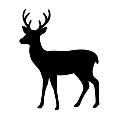 deer black silhouette icon - perfect for designs about jungle animals deer nature, wildlife, rainforest, vector art