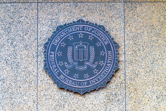sign FBI, Federal Bureau of Investigation Headquarters, on Pennsylvania avenue