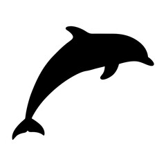 dolphin black silhouette icon - perfect for designs about jungle animals dolphin nature, wildlife, rainforest, vector art