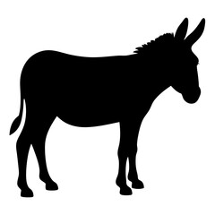 donkey black silhouette icon - perfect for designs about jungle animals donkey nature, wildlife, rainforest, vector art