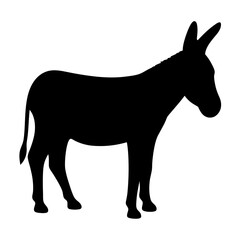 donkey black silhouette icon - perfect for designs about jungle animals donkey nature, wildlife, rainforest, vector art