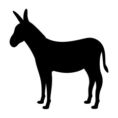 donkey black silhouette icon - perfect for designs about jungle animals donkey nature, wildlife, rainforest, vector art