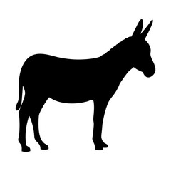 donkey black silhouette icon - perfect for designs about jungle animals donkey nature, wildlife, rainforest, vector art