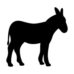 donkey black silhouette icon - perfect for designs about jungle animals donkey nature, wildlife, rainforest, vector art