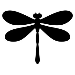 dragonfly black silhouette icon - perfect for designs about jungle animals dragonfly nature, wildlife, rainforest, vector art